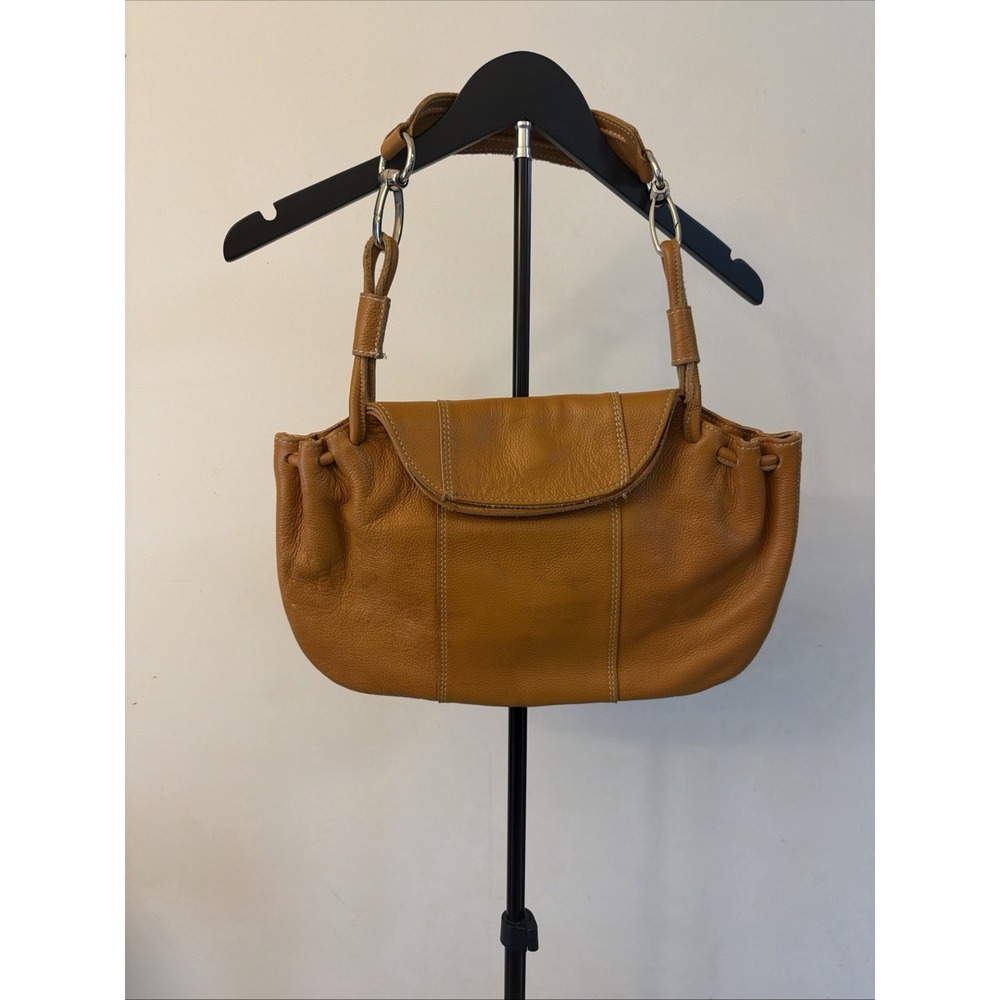 Carla Mancini Leather Handbag Cognac Toggle Envelope Hippie Boho Shoulder Bag
